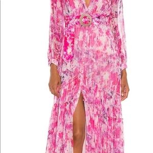 Rococo sands, size S, belted dress, worn twice, like new. Hot pink print.